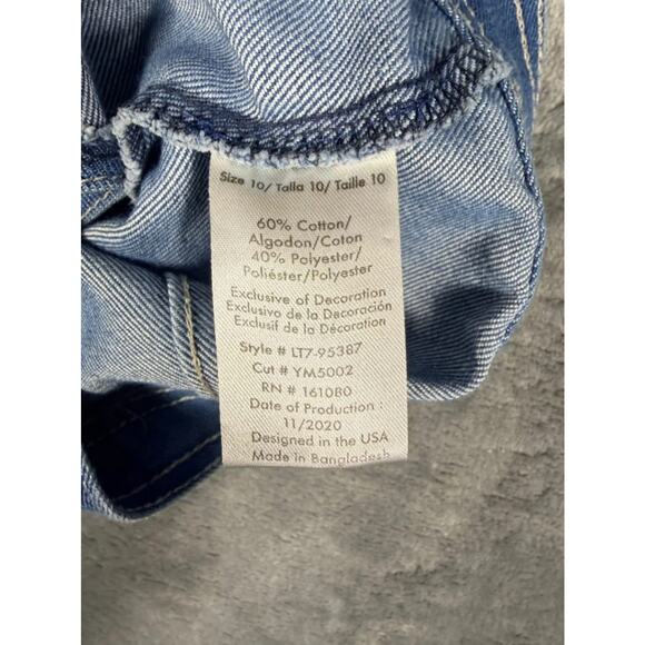 Limited Too Kids Denim Vest Rainbow Unicorn Embroidered Size 10 Cotton Blend - Picture 7 of 9